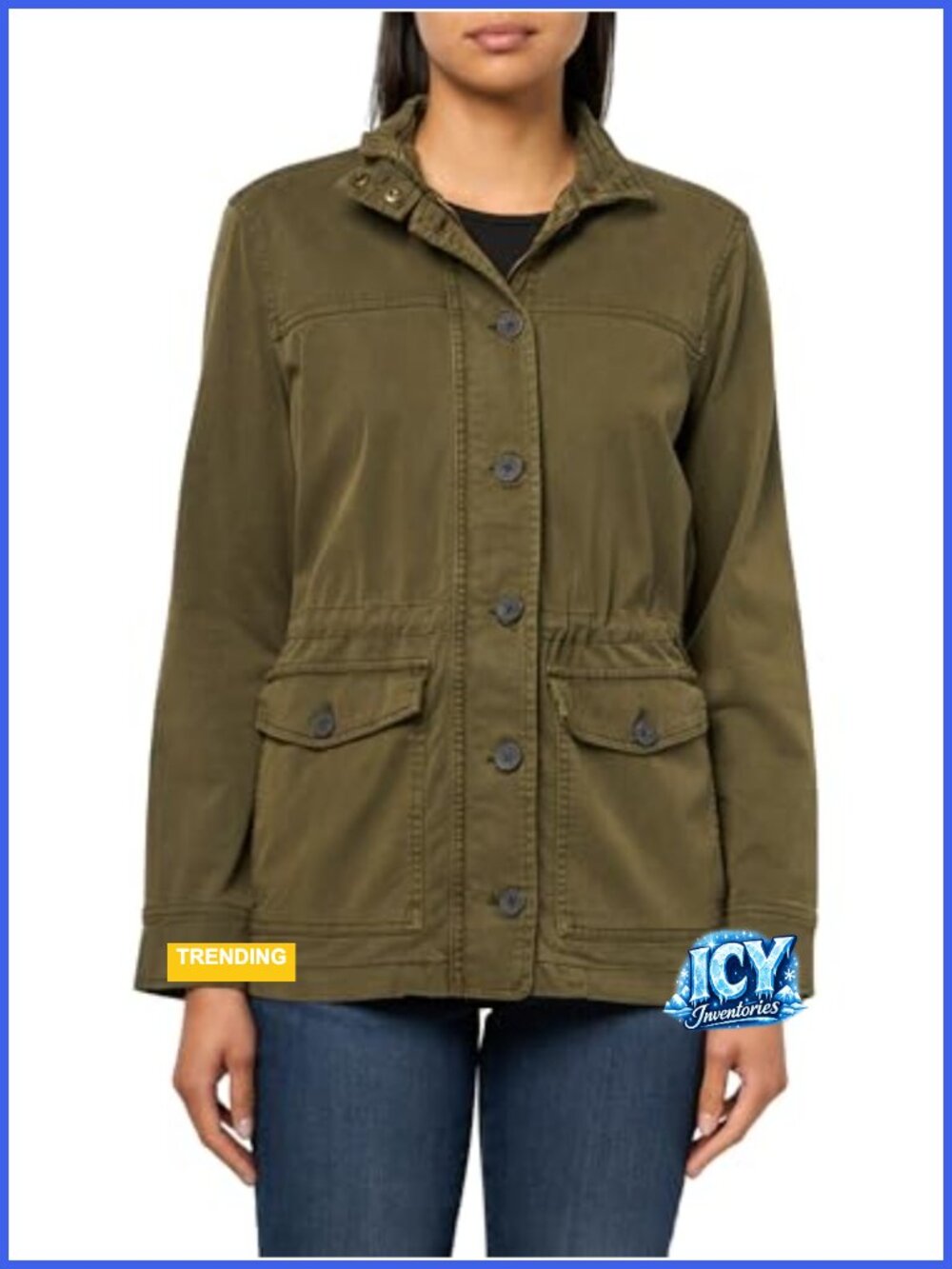 Lucky Brand Women's Utility Jacket Relaxed Fit Cotton Anorak